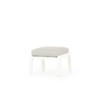 Venus Outdoor Recliner Chair with Ottoman, White
