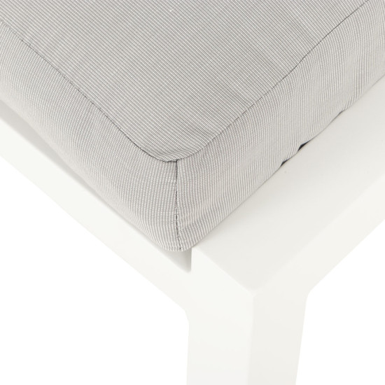 Venus Outdoor Recliner Chair with Ottoman, White