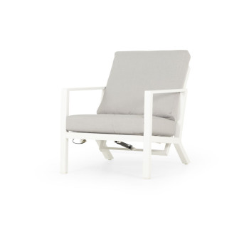Venus Outdoor Recliner Chair with Ottoman, White