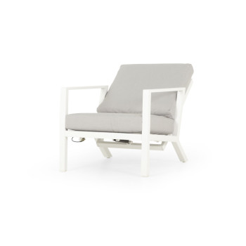 Venus Outdoor Recliner Chair with Ottoman, White