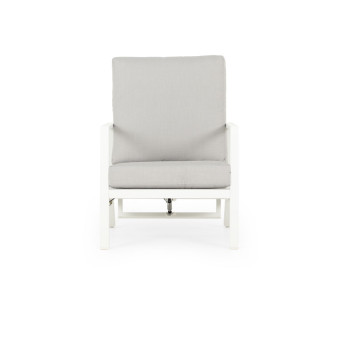 Venus Outdoor Recliner Chair with Ottoman, White