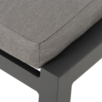 Venus Outdoor Recliner Chair with Ottoman, Gunmetal