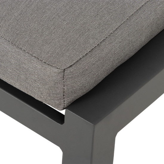 Venus Outdoor Recliner Chair with Ottoman, Gunmetal