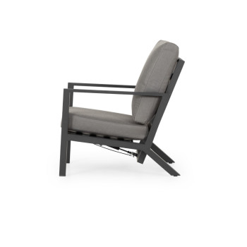Venus Outdoor Recliner Chair with Ottoman, Gunmetal