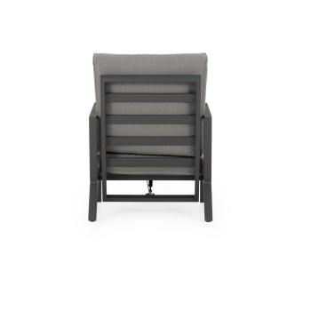 Venus Outdoor Recliner Chair with Ottoman, Gunmetal
