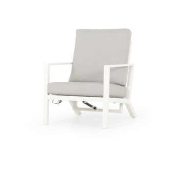 Venus Outdoor Recliner Chair with Side Table, White