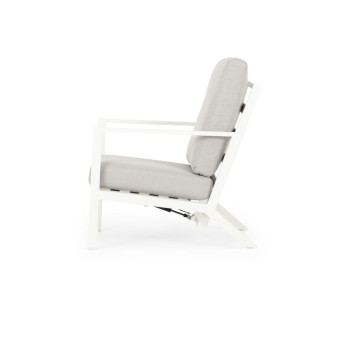 Venus Outdoor Recliner Chair with Side Table, White