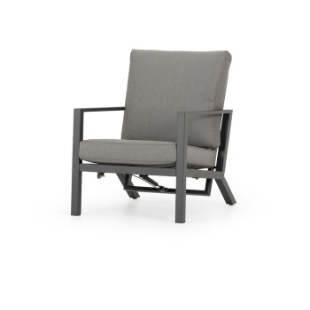 Venus Outdoor Recliner Chair with Side Table, Gunmetal