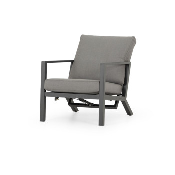 Venus Outdoor Recliner Chair with Side Table, Gunmetal