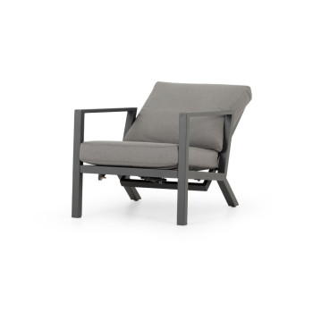 Venus Outdoor Recliner Chair with Side Table, Gunmetal