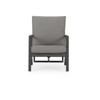 Venus Outdoor Recliner Chair with Side Table, Gunmetal