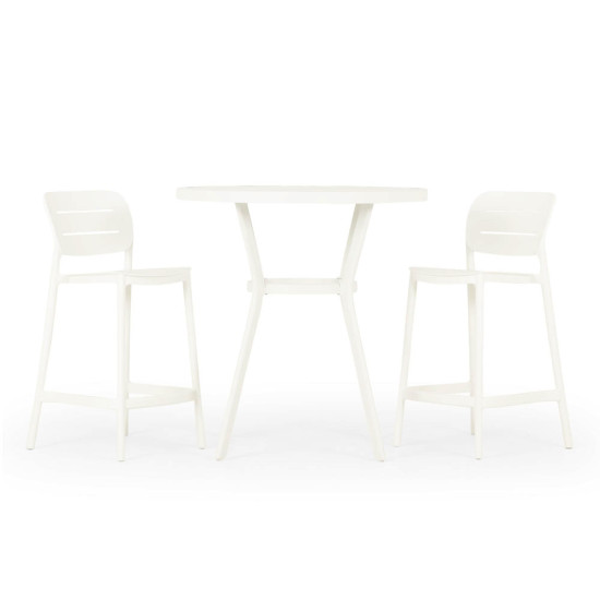 Venus & Avery 3 Piece Outdoor Bar Set, White
