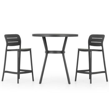 Venus 3 Piece Outdoor Bar Set, Gunmetal
