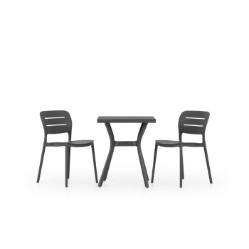 Venus & Avery 3 Piece Dining Set - W60, Gunmetal