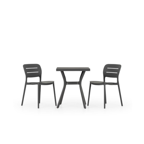 Venus & Avery 3 Piece Dining Set - W60, Gunmetal