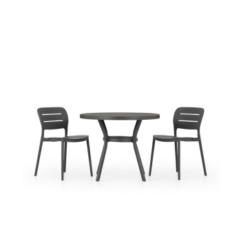 Venus 3 Piece Dining Set - W90, Gunmetal