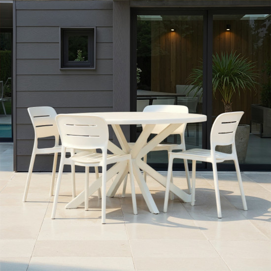 Venus & Avery 5 Piece Dining Set - W120, White