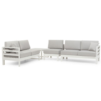 Venus Modular Outdoor Lounge Suite With Corner Table, White