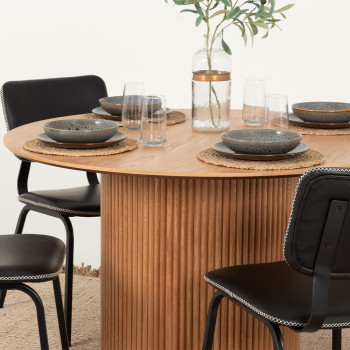 Malmo 5 Piece Dining Set with Vintage School Chair- W120