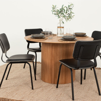 Malmo 5 Piece Dining Set with Vintage School Chair- W120