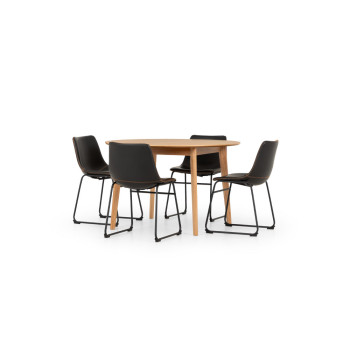 Vintage & Norsk 5 Piece Dining Set - W120, Black