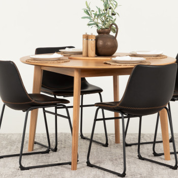 Vintage & Norsk 5 Piece Dining Set - W120, Black