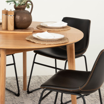 Vintage & Norsk 5 Piece Dining Set - W120, Black