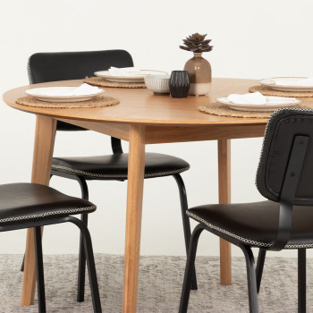 Norsk 5 Piece Dining Set with Vintage School Chair- W120