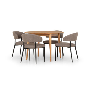 Nordic & Whitly 5 Piece Dining Set - W110, Grey