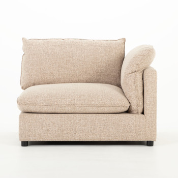 Zoey 3 Seater Modular Sofa With Ottoman, Brown