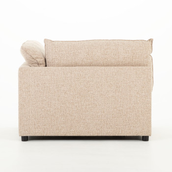 Zoey 3 Seater Modular Sofa With Ottoman, Brown