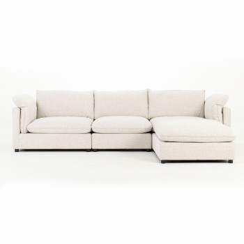 Zoey 3 Seater Modular Sofa With Ottoman, Natural
