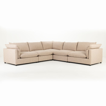 Zoey 5 Seater Corner Modular Sofa, Brown