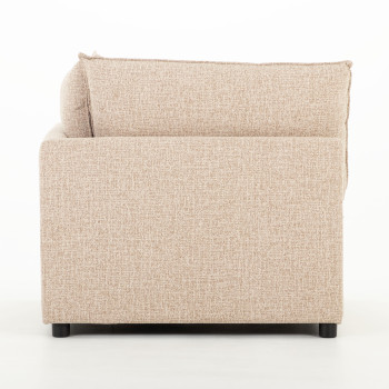 Zoey 4 Seater Modular Right Hand Facing Corner Sofa with Ottoman, Brown