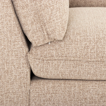 Zoey 4 Seater Modular Right Hand Facing Corner Sofa with Ottoman, Brown