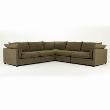 Zoey 5 Seater Corner Modular Sofa, Green