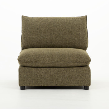 Zoey 4 Seater Modular Left Hand Facing Corner Sofa with Ottoman, Green