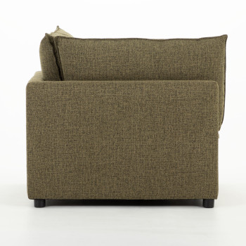 Zoey 4 Seater Modular Left Hand Facing Corner Sofa with Ottoman, Green