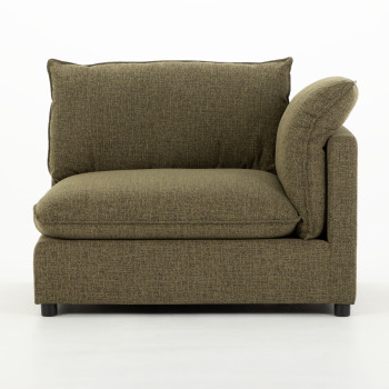 Zoey 4 Seater Modular Left Hand Facing Corner Sofa with Ottoman, Green