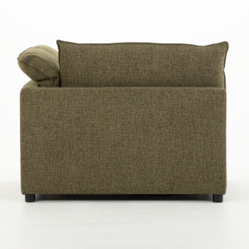 Zoey 4 Seater Modular Left Hand Facing Corner Sofa with Ottoman, Green