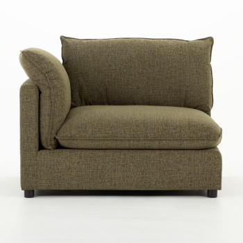 Zoey 4 Seater Modular Right Hand Facing Corner Sofa with Ottoman, Green