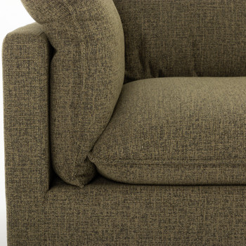 Zoey 4 Seater Modular Right Hand Facing Corner Sofa with Ottoman, Green