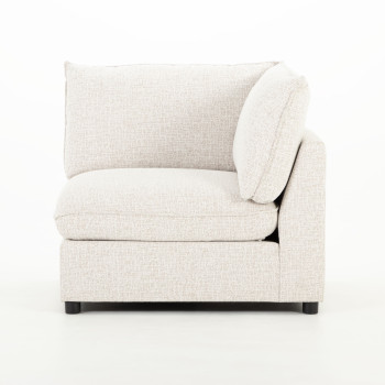 Zoey 4 Seater Modular Left Hand Facing Corner Sofa with Ottoman, Natural