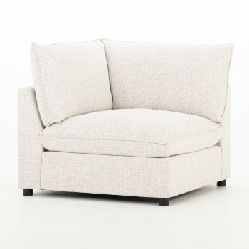 Zoey 4 Seater Modular Right Hand Facing Corner Sofa with Ottoman, Natural
