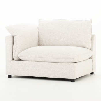 Zoey 4 Seater Modular Right Hand Facing Corner Sofa with Ottoman, Natural