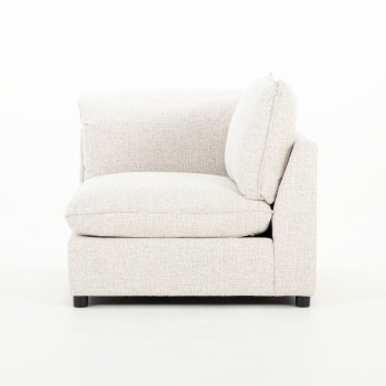 Zoey 4 Seater Modular Right Hand Facing Corner Sofa with Ottoman, Natural