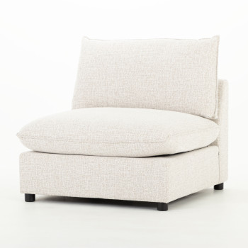 Zoey 4 Seater Modular Right Hand Facing Corner Sofa with Ottoman, Natural