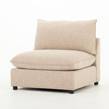 Zoey 5 Seater Corner Modular Sofa With Ottoman, Brown