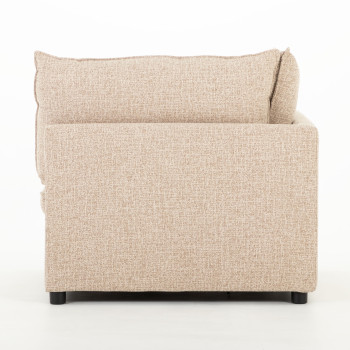 Zoey 5 Seater Corner Modular Sofa With Ottoman, Brown