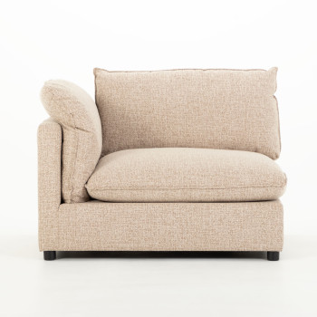 Zoey 5 Seater Corner Modular Sofa With Ottoman, Brown